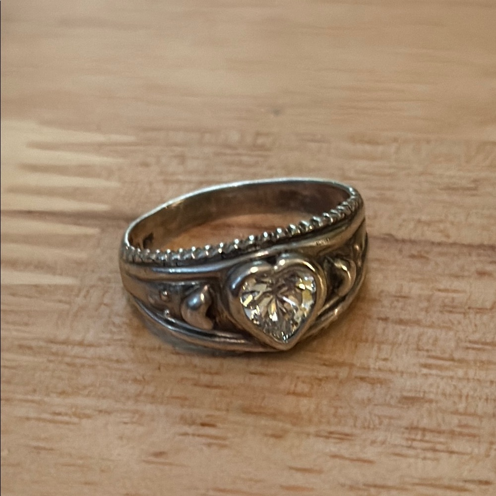 Avon Sterling Silver CZ Heart Ring